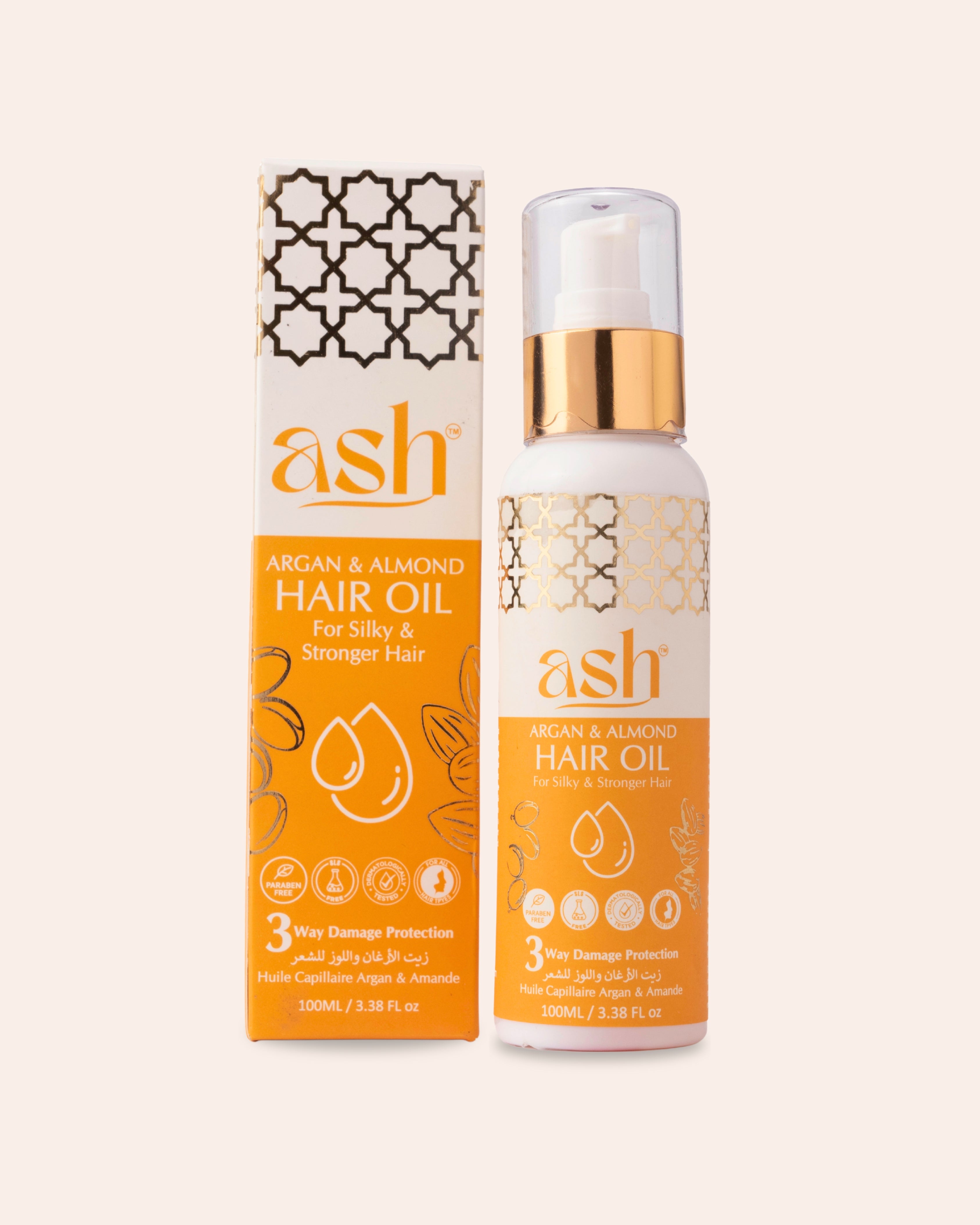ASH Argan & Almond Hair Oil | Restore & Protect Damaged Hair